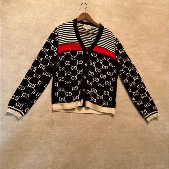 Gucci Sweaters | Gucci Cardigan | Color: Blue/White | Size: M | Champdelux's Closet